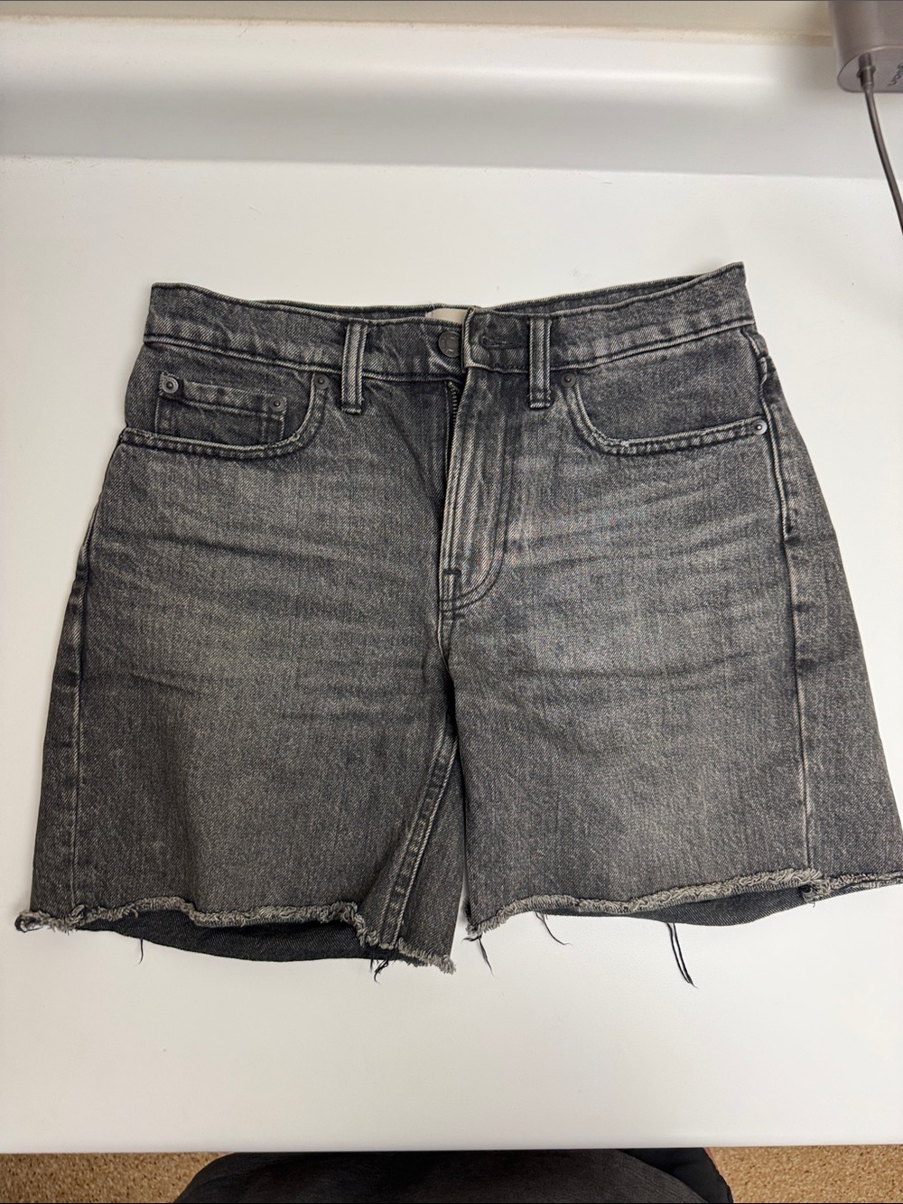 Everlane Washed Black Cutoff Denim Shorts - 25